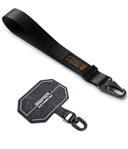 Image of Ringke Tactical Webbing Hand Strap with Patch [Heavy Duty Tactical Carabiner] Durable Anti-Tear Multi-Purpose Phone Wrist Strap for Travel, Hiking, etc