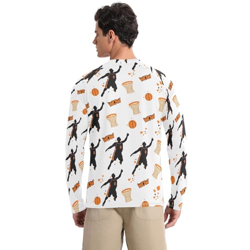 Bolaz Mens UV Protection Shirts Rash Guard Long Sleeve UPF 50+ Basketball Shooting Quick Dry S2