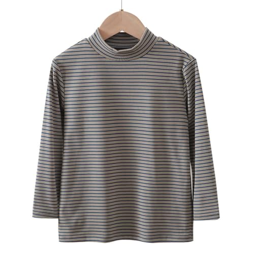 Boy Girl Long Sleeve Shirts Stripe Solid Color Stand Collar Pullover Sweatshirt Long Sleeve Tee Toddler Outer Wear2