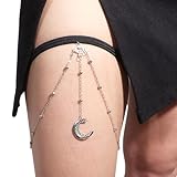 Forme de la lune étoile Chaîne de cuisse Chaîne anti-glip Chaîne de courroie d'été Accessoires de jambe de boîte de nuit pour femmes et filles Holster de la courroie pour femmes Costume Coit