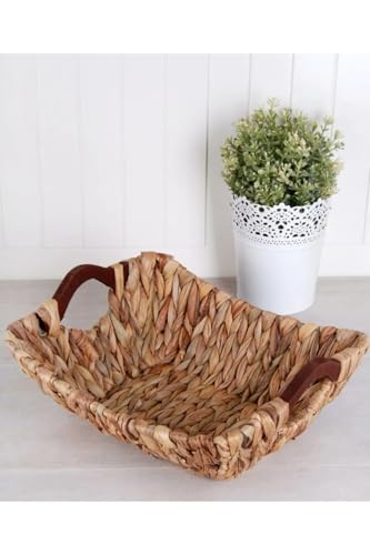 Ekmek Sepeti, Wicker Serisi Bezli Diktördgen Ahşap Kulplu Hasır