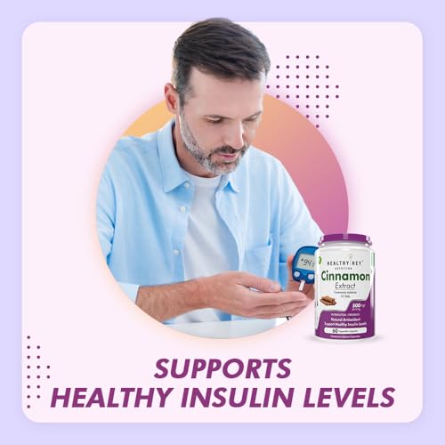 Image of HealthyHey Nutrition Cinnamon Extract 10:1 Ratio - Support Healthy Glucose Levels -60 Veg. Capsules