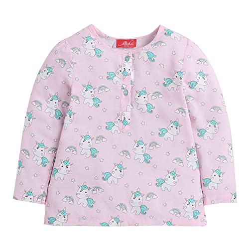 Image of Hopscotch Girls Cotton Animal Print Top and Pajama Set in Peach Colour