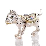 SEVENBEES Dalmatian Dog Figurine Hinged Jewelry Trinket Boxes