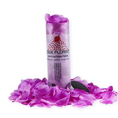 CODE FLORIST 1100 PCS Light Purple Silk Rose Petals for Valentine's Day,Romantic Night,Wedding,Proposal Anniversary Flower Decorations(Separated,Scented)