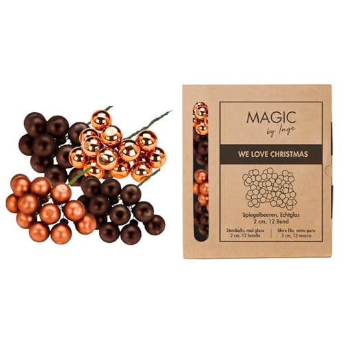 Weihnachtskugeln am Draht Glas 2cm x 144 Stück Spiegelbeeren Mini Mix...