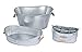 BIRDROCK HOME Galvanized Beverage Tub, Caddy and Tray Set - 3 Piece - Party Tray Platter Drink Holder - Silverware Caddy - Wooden Handles