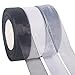 3 Rolle Organzaband 2.5cm x 45m Geschenkband Transparentes Chiffonband Chiffon Dekoband Satinband Hochzeitsband Bänder für Hochzeit Geschenksträuße Basteln Sie(Schwarz Weiß Silber)