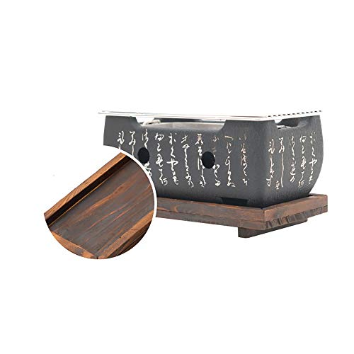 YzDnF Garden Dinner Party Charcoal Portable Alloy BBQ Stainless Steel Grill For Camping Fishing Outdoor Activities (Color : Black, Size : 24x13x11cm)