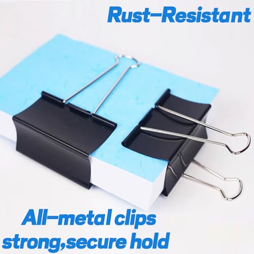 3 Inch Jumbo Binder Clips(12 Pack), Extra Large Binder Clips Heavy Duty Paper Clamps for Office and Home Supplies, Black image 7