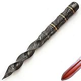 10 Inch Handmade Forged Damascus Steel Fixed Blade Hunting Tri-Edge Kris Dagger Knife with Leather Sheath WE-ALSO-MAKE Sharp Chef Cleaver Bowie Axe Sword Pocket Outdoor Knives Full Tang Handle 9815