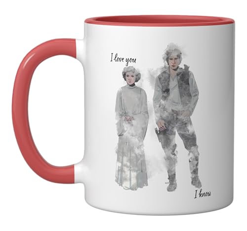 Mug de Cerámica Star Wars Princesa Leia y Han Solo Rojo/Blanco miniatura 1