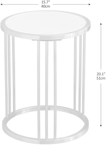 Miniatura 2 de RXRRXY Sintered Stone Round Side Table, Small End Table with Sintered Stone Tabletop and 9 Golden Stainless Steel Legs &amp; Frame, Easy Clean