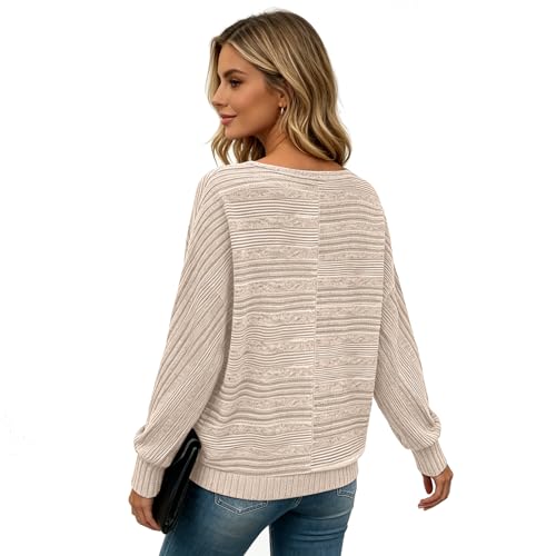Image of Women's Batwing Tunic Tops, Long Sleeve Shirts Blouses, Business Casual Sweater for Office Work