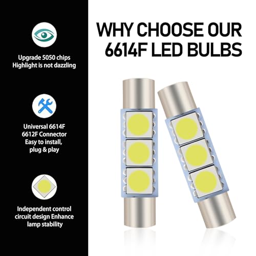 Pack de 10 luces LED 28mm para auto, luz blanca miniatura 4