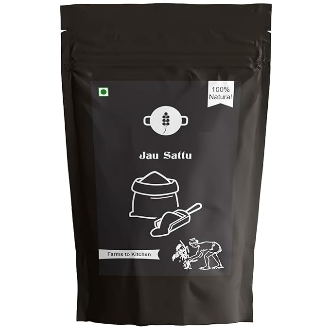 Organic Jau Sattu Flour 700g - Gluten Free Barley Flour Atta Jau Ka Sattu, Fresh from Farms 100% Vegan No Preservatives, No Trans Fats, Rich in Protein and Nutrients image 2