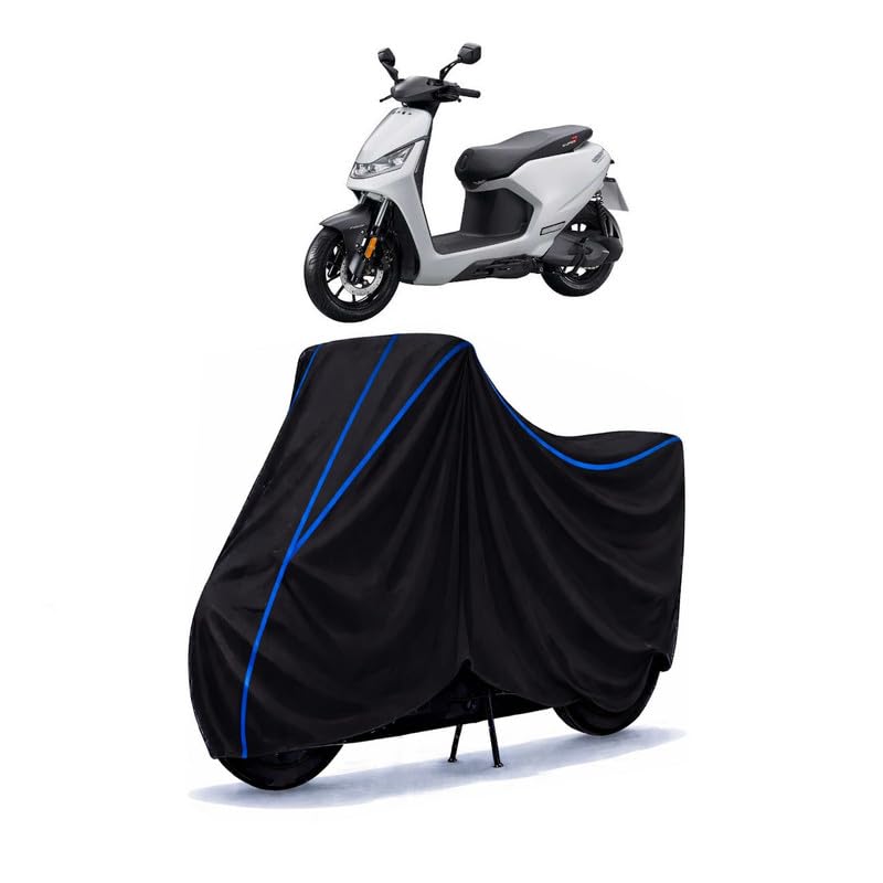 Image of Scooty Cover Water Resistant for 22 KYMCO | Universal Scooter & Bike Cover | Heavy Duty UV Dust, Rain & Scratch Protection | Elastic Fit All Weather Indoor Outdoor | Black with Blue Piping