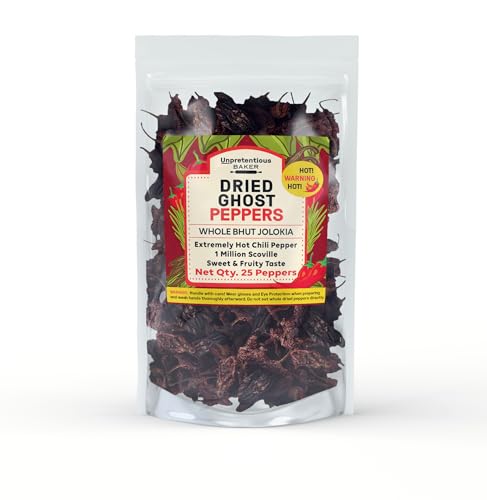 Unpretentious Dried Ghost Peppers 25 count