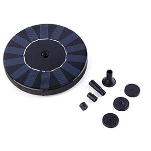 Fonteinpomp op zonne-energie, voor in de tuin, drijvend waterreservoir, voor vogelbad, kleine vijver, tuin en gazon