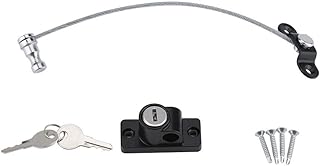 ViaGasaFamido Window Security Cable Lock, Child Proof Safety Locks Window Restrictor Locks Baby Child Safety Baby Proofing Cabinet Lock 19cm Flexible Wire(Black)