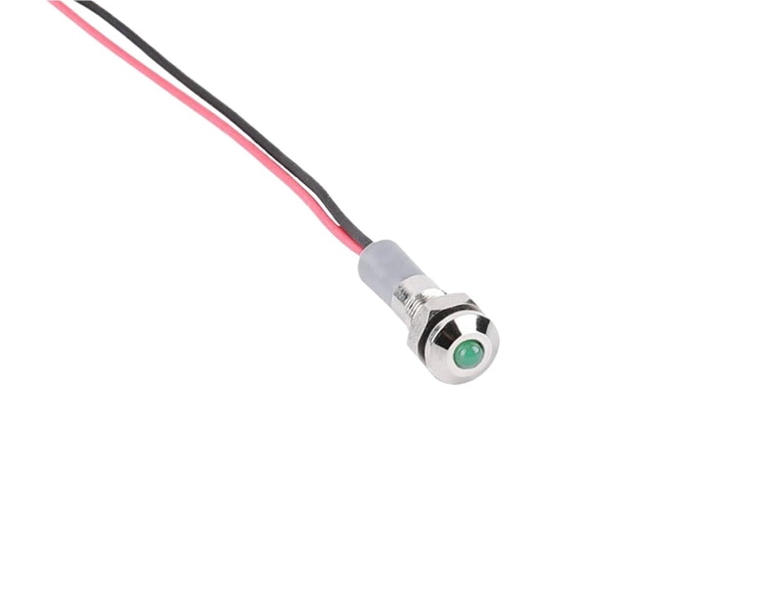 LED de señalización con cable de 150 mm e indicador metálico abovedado verde 7