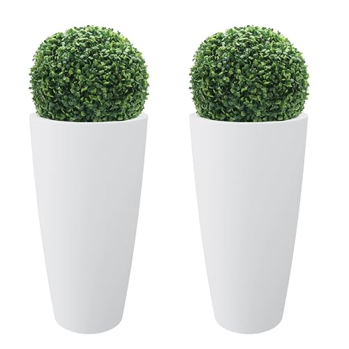 Nicoli Style Vase haut, 36 x 70 cm, intérieur, extérieur, soucoupe amovible, avec buis artistique...