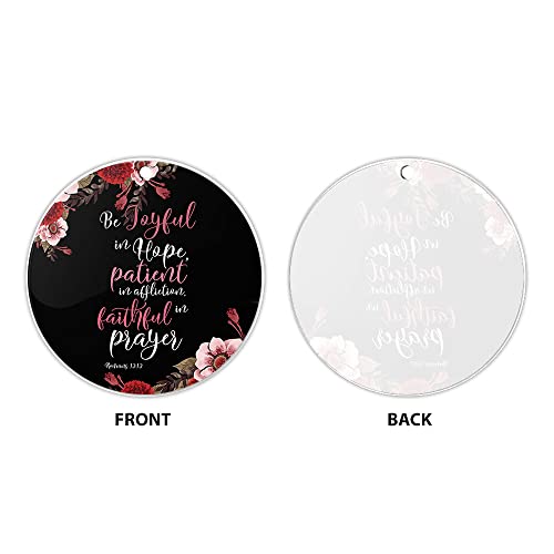 Wirester 2 Pieces Hanging Ornaments For Christmas Tree Holidays, Party, Car, Home, Office Decoration, Large 3 Inch Acrylic Ready To Hang Ornament - Christian Romans 12:12, Psalm 119:105 #TOP1