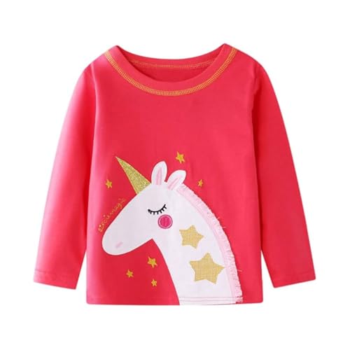 Image of Girl Long Sleeve Shirts Christams Tops Tees Cotton Casual Stripe Crewneck Graphic Jersey Tunic T-Shirts 3 Packs Sets