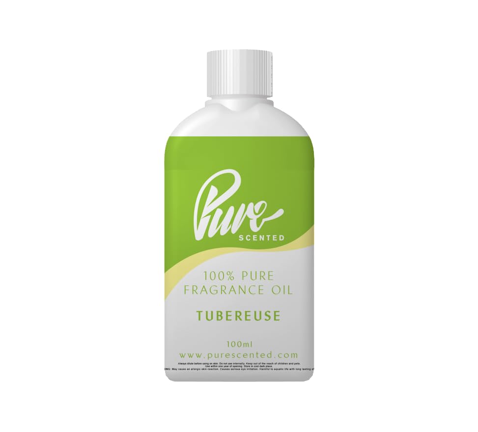 Pure Scented 100ml Fragrance Oil - Vegan & Cruelty-Free, for Candles, Soaps, Slime, Diffusers, Cosmetics, Wax Melts & DIY Crafts (1 x 100ml, Tubereuse)