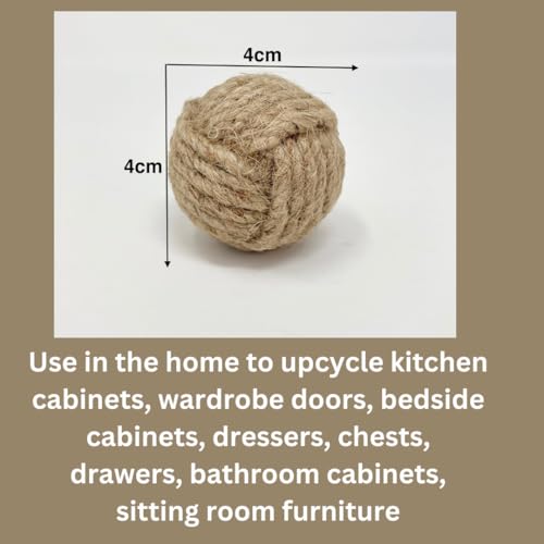 Miniatura 5 de Knobs By Blossom Pomo De Cuerda De Yute Para Decoración Del Hogar, Cajón Para Niños Marrón