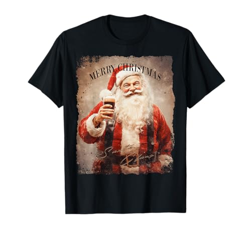 Winter Xmas Snowman Santa Claus Reindeer Merry Christmas T-Shirt