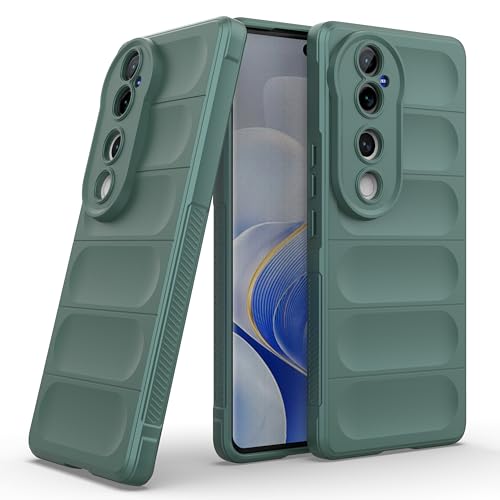 Image of amazon basics Back Case Cover for Vivo V40 Pro 5G (Silicone Magic-Dark Green)