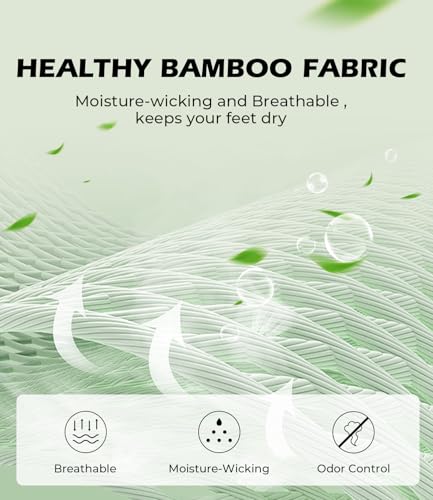 BAMBOO COOL Men's No-Show Socks Low Cut Breathable Moisture-Wicking Socks Non Slip Running Workout casual, 6 Packs3