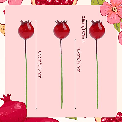 NUOMI Mini Pomegranate Artificial Fruits for Decoration Lifelike Decor 40 Pcs, Christmas Ornaments, Crafts - Thumbnail 3