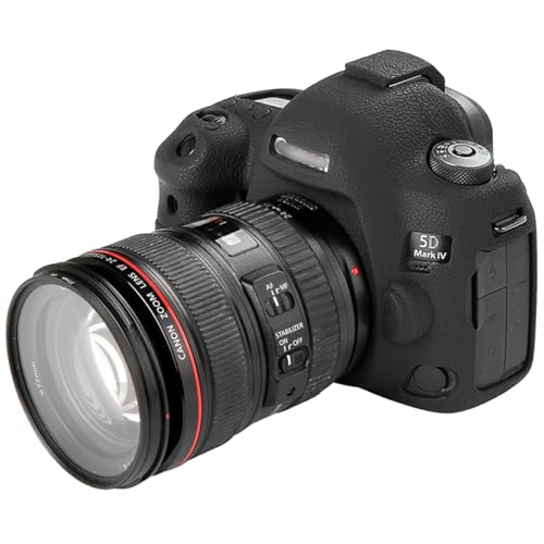STSEETOP Camera Case for Canon 5D Mark IV 5D IV 5D4 - Silicone Protective DSLR Skin Cover, Detachable Cage, Shockproof, Dustproof (Black)