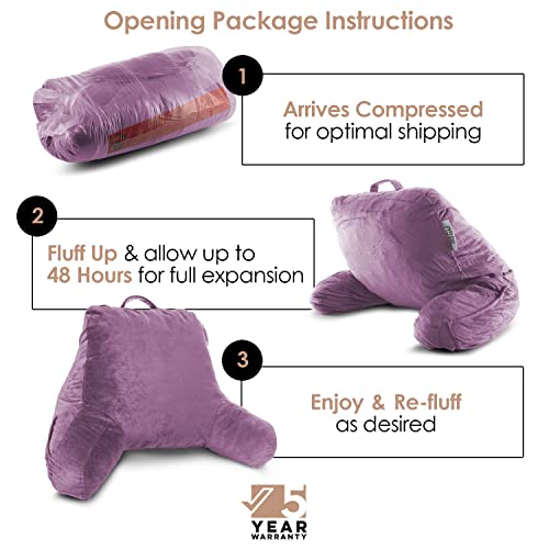 Image of Nestl Reading Pillow for Kids & Teens with Shredded Memory Foam, Backrest Pillows for Reading, Watching, and Gaming, Use on The Couch, Bed, or Floor, Adjustable Support, Washable Cover Lavender Dream