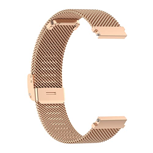 FitTurn 19mm Width Slim Mesh Stainless Steel Quick Release Wristband Replacement Sports Straps Bracelet Adjustable Watch Band Women Men Strap with Quick Release Pins for 19mm Width Watch (RoseGold)