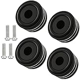 Tertullus 4 Stück Lautsprecher Füßes Schwarz Aluminium 40mm×20mm HiFi Absorber Shock Füße Lautsprecher Schwingungsdämpfer Aluminium-füsse Subwoofer Füße Mit Schrauben Und Anti-Rutsch-Ringen