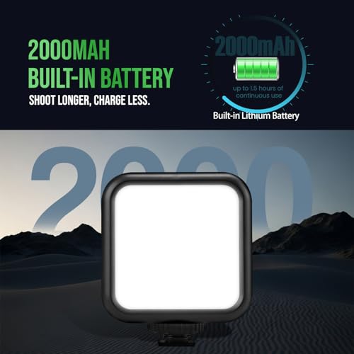 Image of HIFFIN LT-003 Selfie Light with 3000-9000K Adjustable CCT | 3 Light Modes (White /Warm /Natural) | 7W Power, 2000mAh in-Built Battery, USB-C Charging, Portable Size for Phones, Vlogging & Video Making