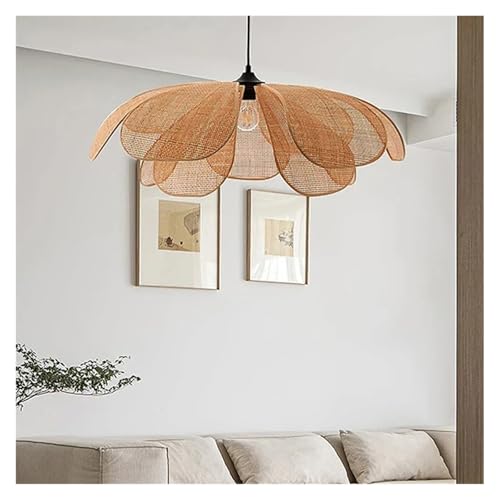 Suspension style japonais de 60cm en blanc chaud pour le salon