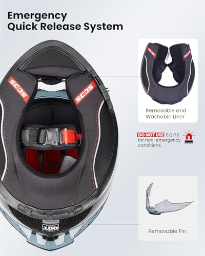 ILM Carbon Fiber Full Face Helmet