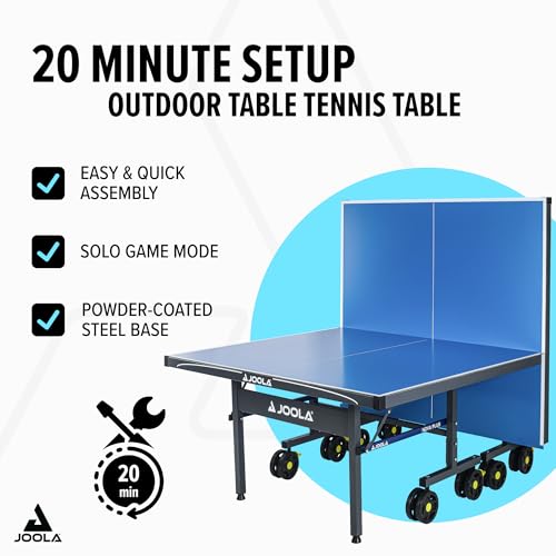 Image of JOOLA NOVA Outdoor Ping Pong Table with Waterproof Table Tennis Net Set - Quick Assembly - All Weather Aluminum Composite Surface - Tournament Quality - Indoor & Outdoor Compatible