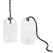 MyGift Hanging Planter Plant Terrarium, Clear Glass Cylindrical Succulent Holder with Top Knot Hanger Rope, Set of 2