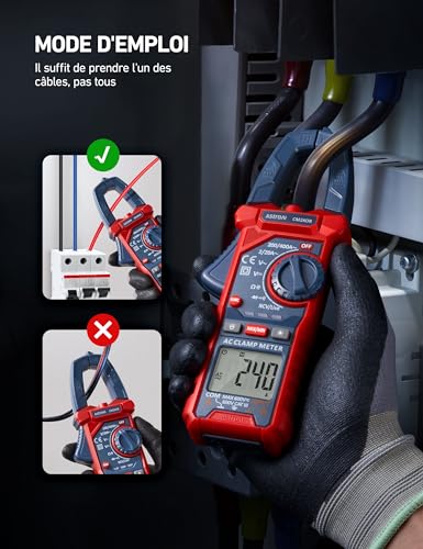 AstroAI Pince Ampèremétrique Numérique TRMS 2000 points NCV, Multimetre Automatique, Voltmètre, Amperemetre, Testeur de Tension AC/DC, Courant AC, Résistance, Continuité, Diode, Capacité – Image 5