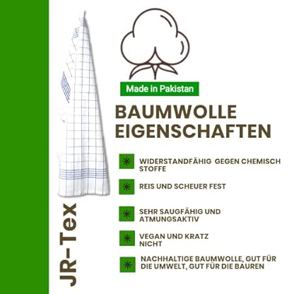JR-Tex Küchentücher Geschirrtücher aus Baumwolle Küchenhandtücher Geschirrhandtücher aus 100% Baumwolle Spüllappen für die Küche Barista-Tuch Blau Weiss (20er Set 50x70 cm, Blau-Weiß) – Bild 6