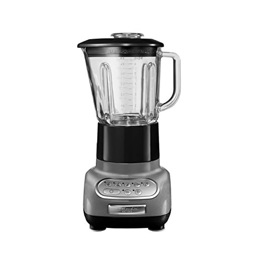 KitchenAid 5KSB5553EMS - Batidora de vaso, con capacidad del tazón de 0.75 l, 550 W, 220-240 V, color plata