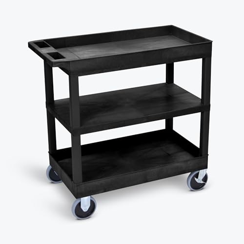 Image of FSE 373-EC121HD-B 32 inch x 18 inch Cart - Two Tub /One Flat Shelves