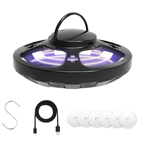 AMFUN 1PCS Trampa para Pulgas, Lámpara para Atrapar Pulgas, Repelente de Plagas Trampa para Pulgas, con 4 Modos Control de Plagas de Mascotas, No Tóxico, para Dormitorio, Salón, Cocina（Negro）