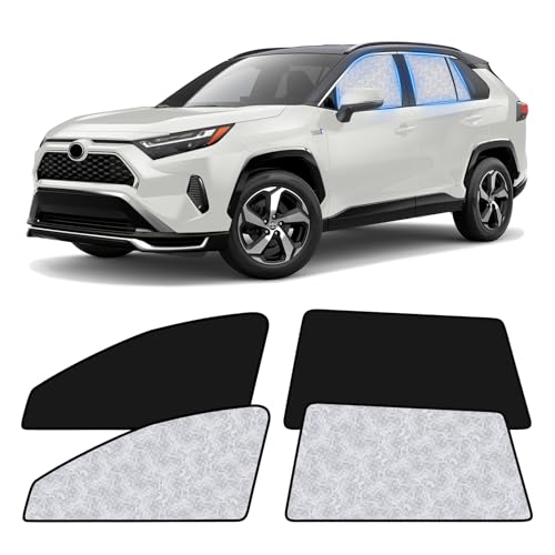 Image of ZATOOTO Car Window Shades for Toyota RAV4 2019-2024, 4 Pcs Magnetic Car Window Covers, 100% UV Protection Foldable Privacy Curtains Side Window Sun Shade for Baby Breastfeeding Sleeping Camping