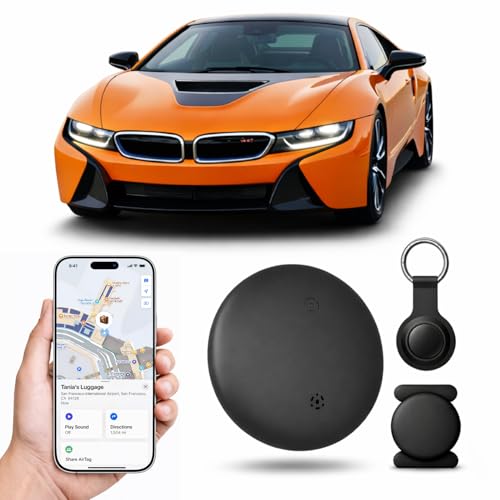 Localizador GPS para Coche/Mascotas/Llaves/Maleta/Cartera   Tracker Tag Bluetooth con Soporte Apple Find My, Buscador de Objetos para iOS, Rastreador con Llavero e Imán